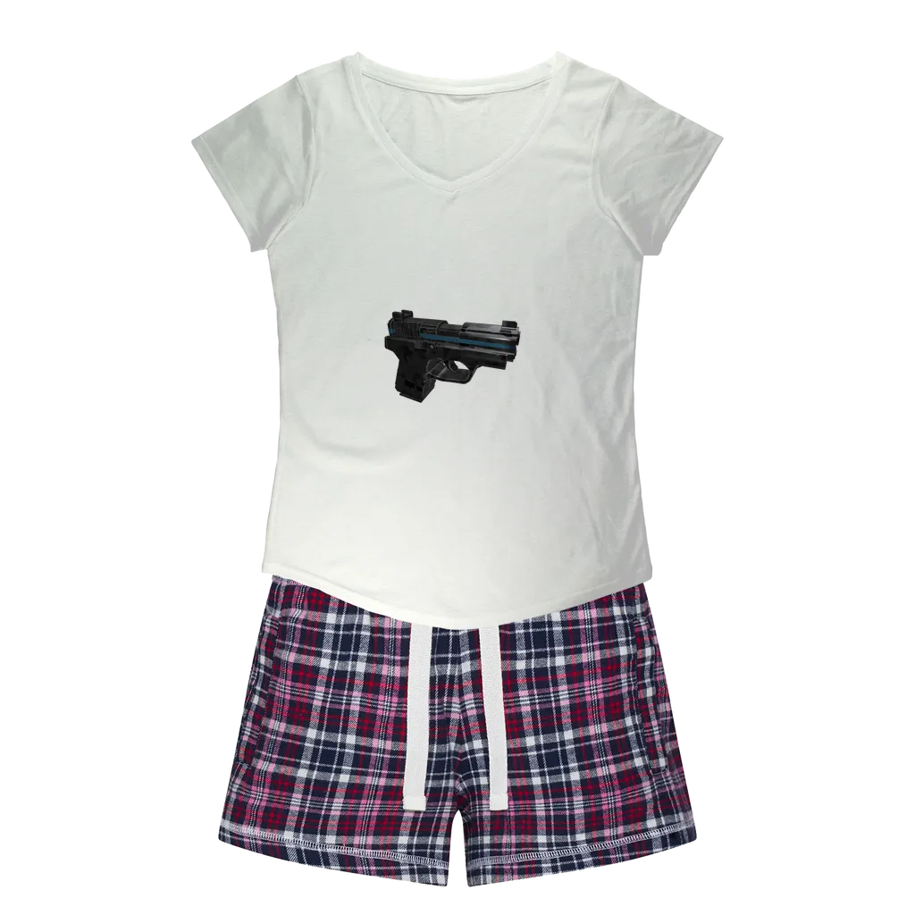 22 Calibur Women's Sleepy Tee and Flannel Short