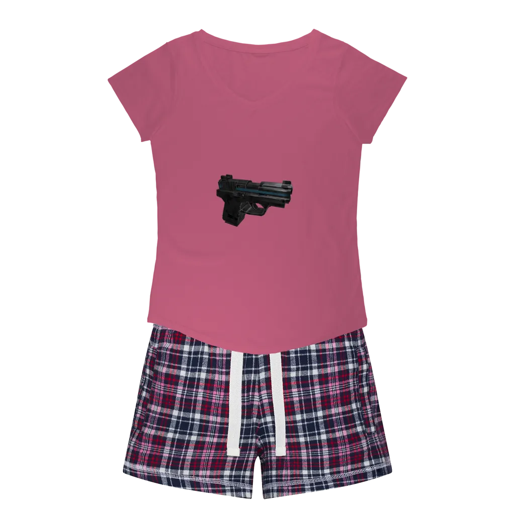 22 Calibur Women's Sleepy Tee and Flannel Short