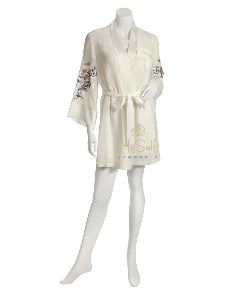 377 Sakura Embroidered Velvet Cover Up