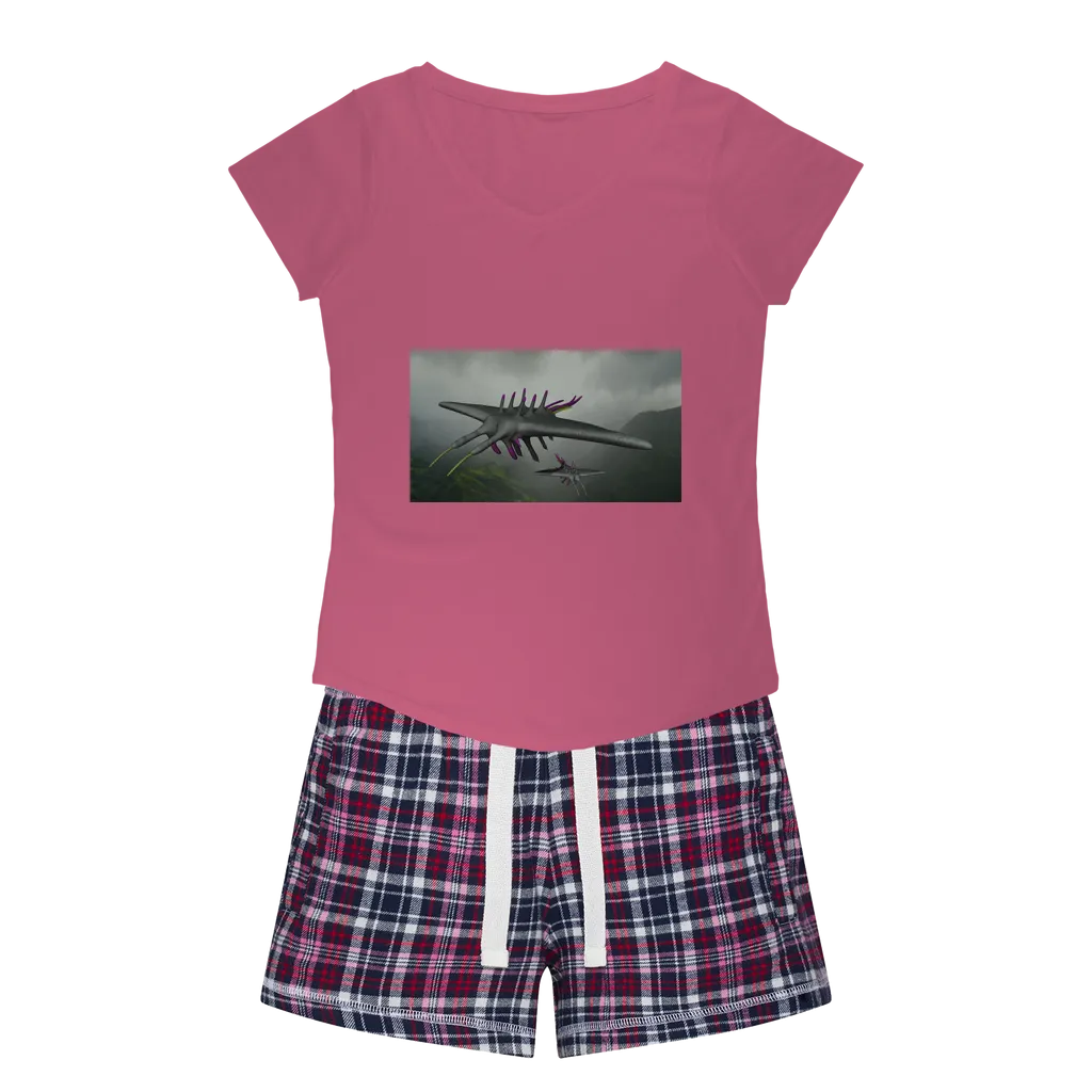 Alpha Creature Women's Sleepy Tee and Flannel Short