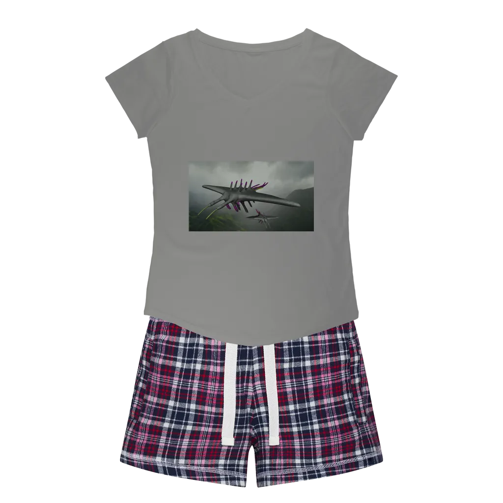 Alpha Creature Women's Sleepy Tee and Flannel Short