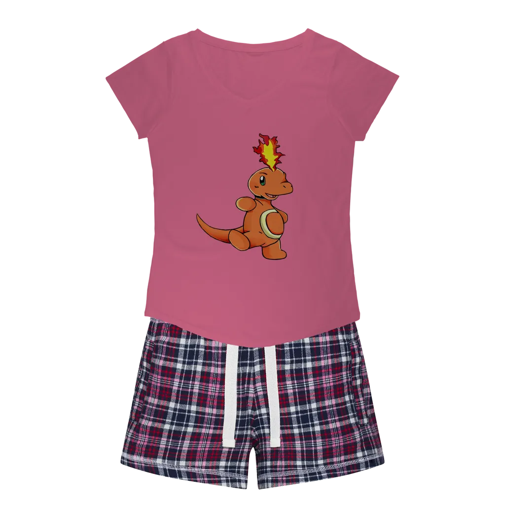 Angetapir Women's Sleepy Tee and Flannel Short