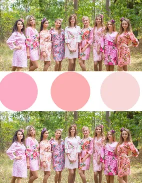 Assorted Pink Bridesmaids Robes