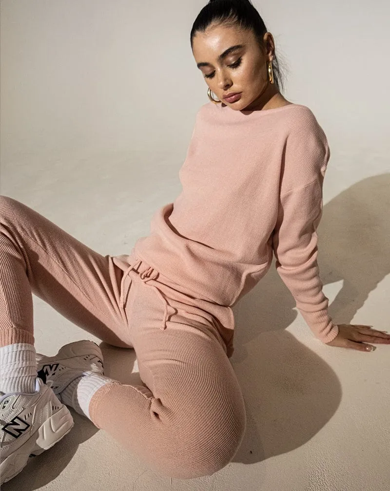 Auriel Knitted Lounge Set - Pink