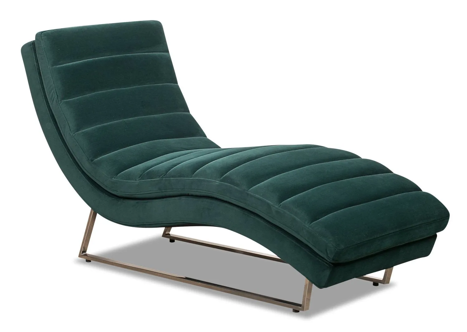 Belfry Velvet Chaise - Green