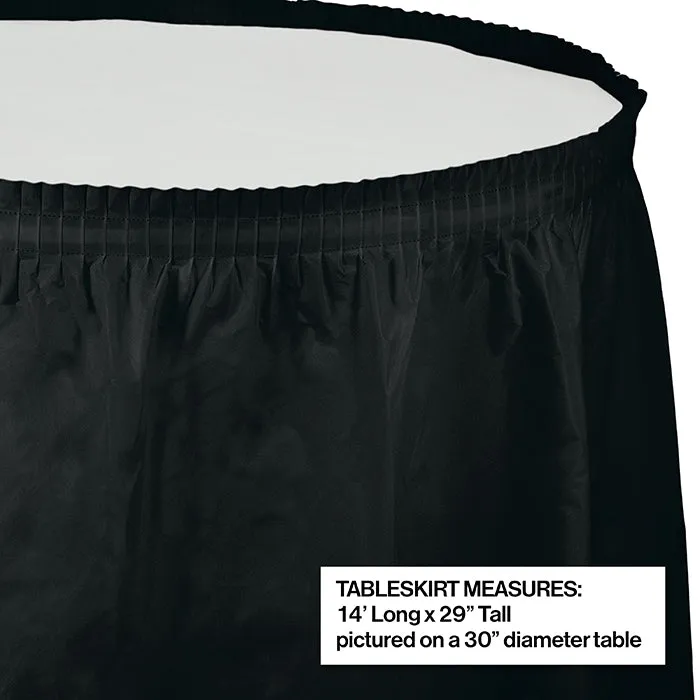 Black Velvet Plastic Tableskirt 14 ft x 29"