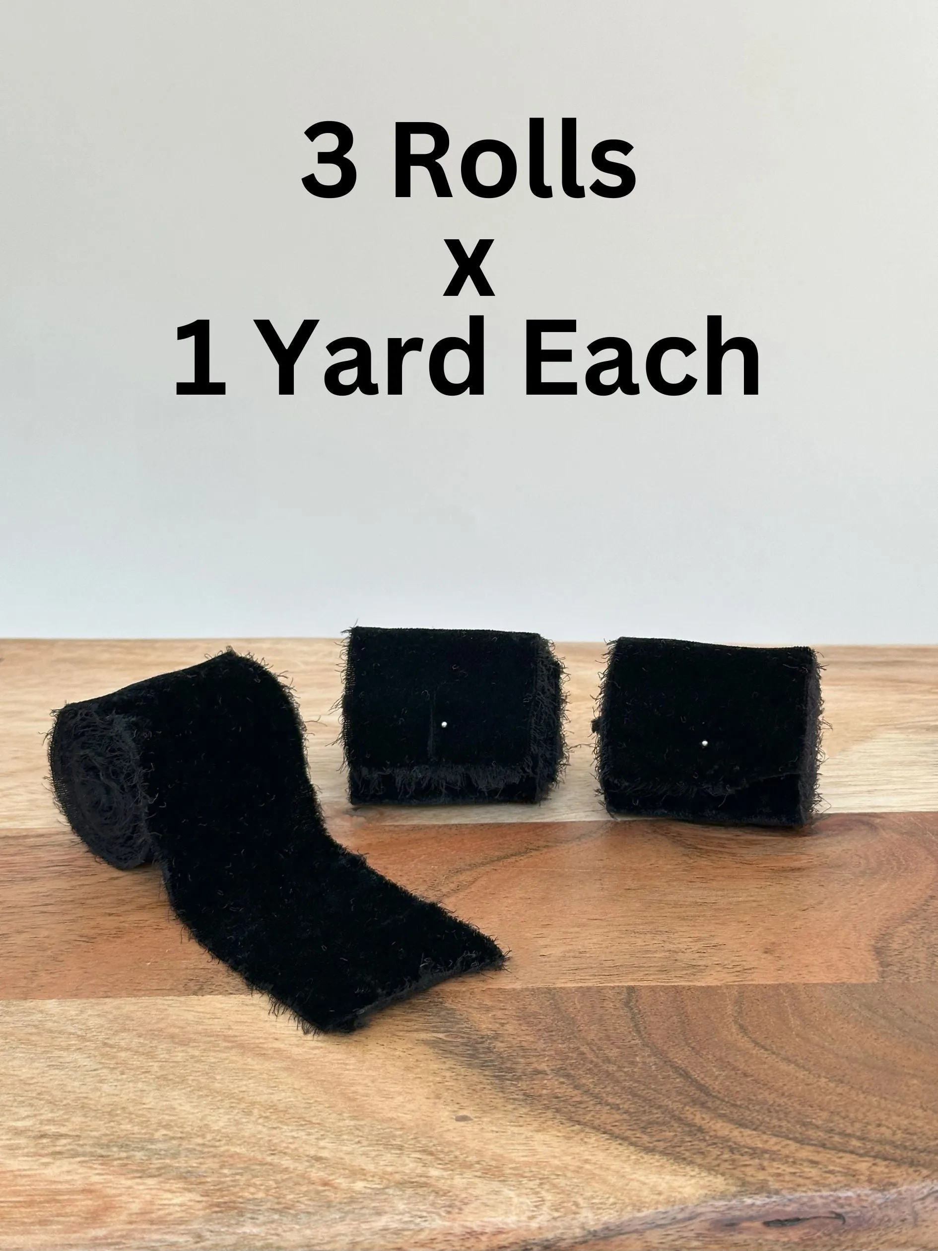 Black Velvet Ribbon for Crafts - 2" x 1 Yard, 3 Rolls