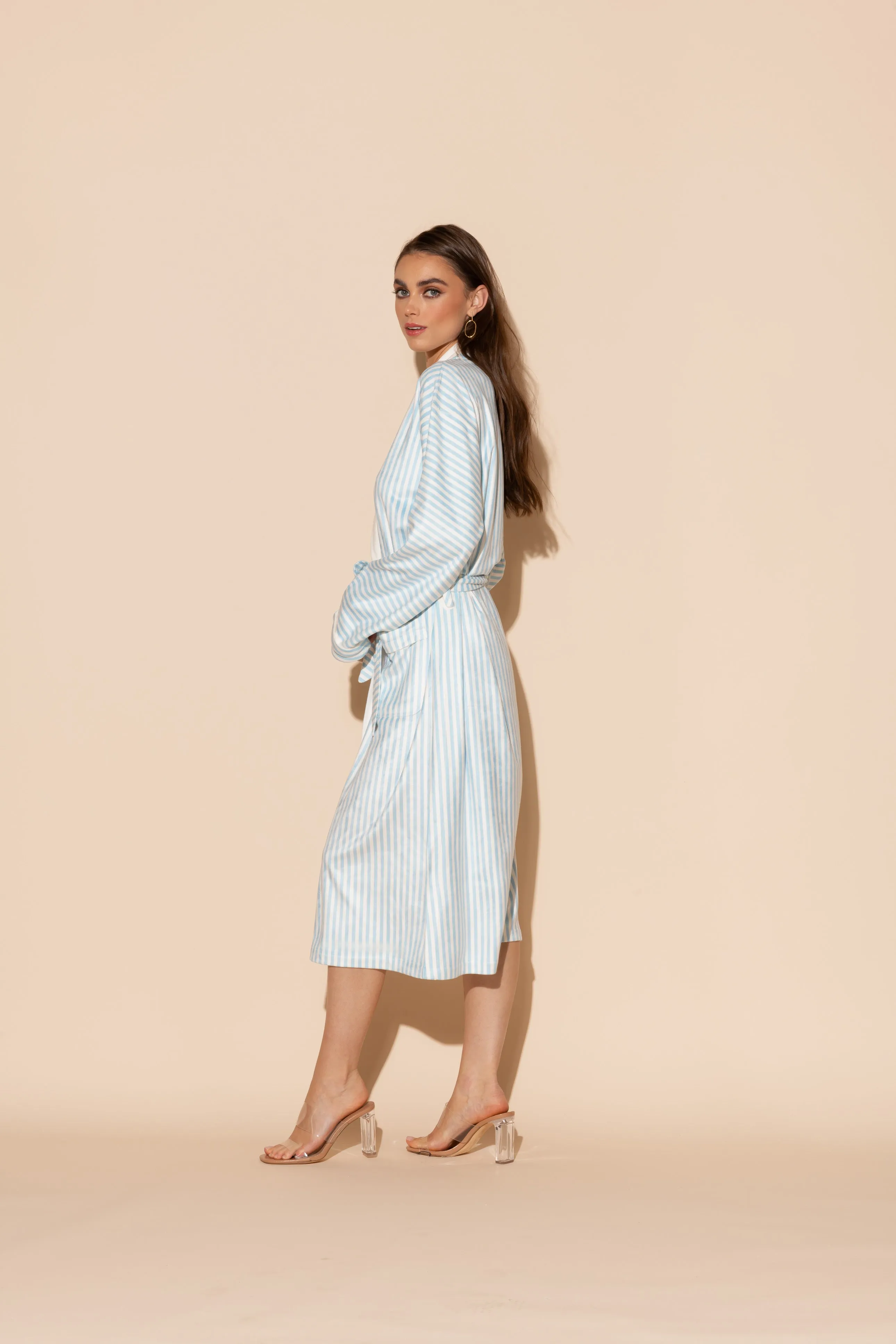 Blue Stripes Long Robe