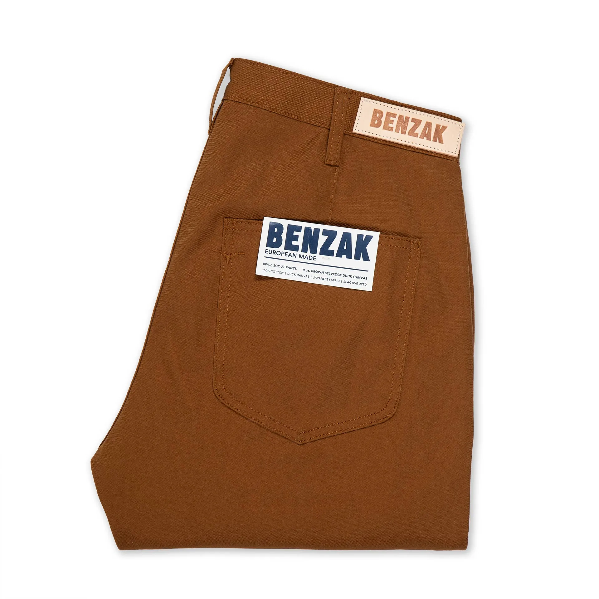 BP-06 SCOUT PANTS 9 oz. brown selvedge duck canvas