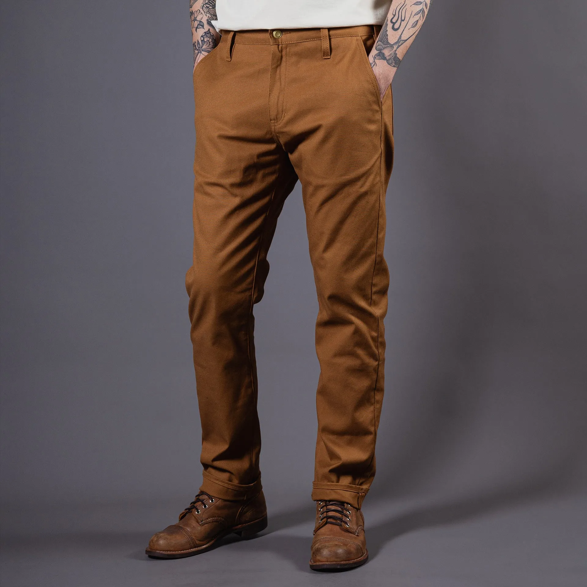 BP-06 SCOUT PANTS 9 oz. brown selvedge duck canvas