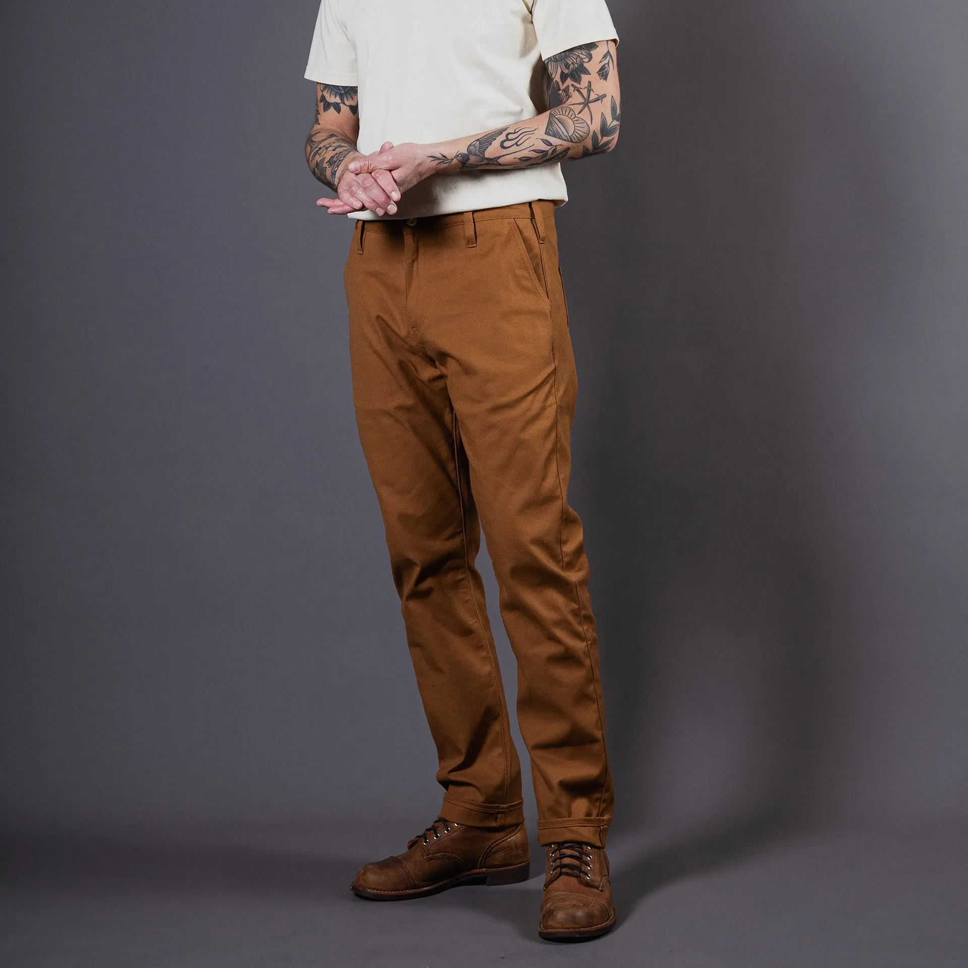 BP-06 SCOUT PANTS 9 oz. brown selvedge duck canvas