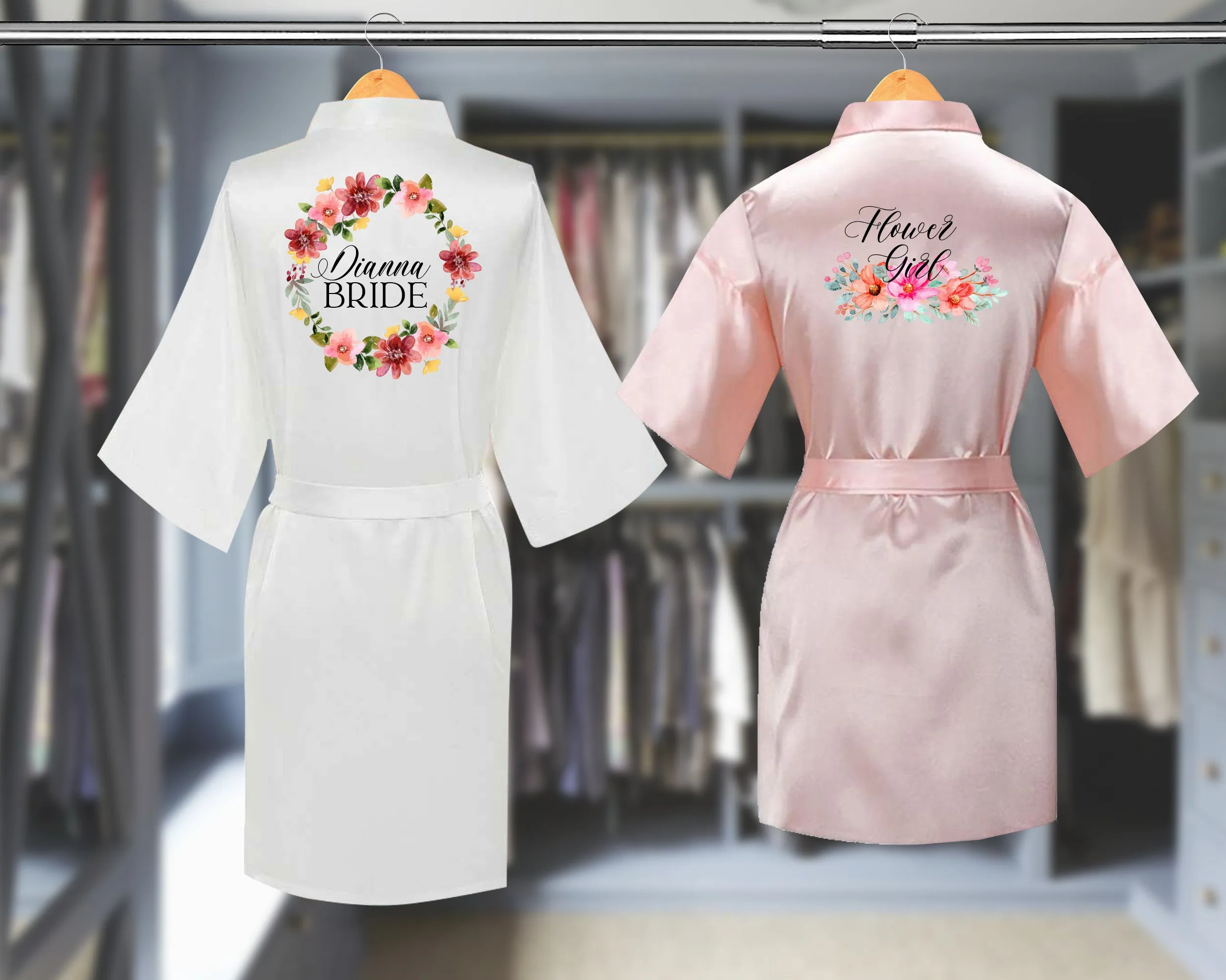 Bridesmaid Floral Design Robes