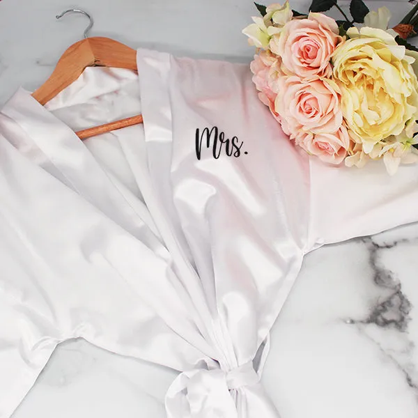 Bridesmaid Robe Set of 3, Personalized Robes in Front & Back, 26 Colors, 3T-6XL