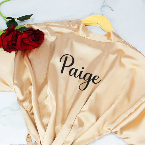 Bridesmaid Robe Set of 3, Personalized Robes in Front & Back, 26 Colors, 3T-6XL