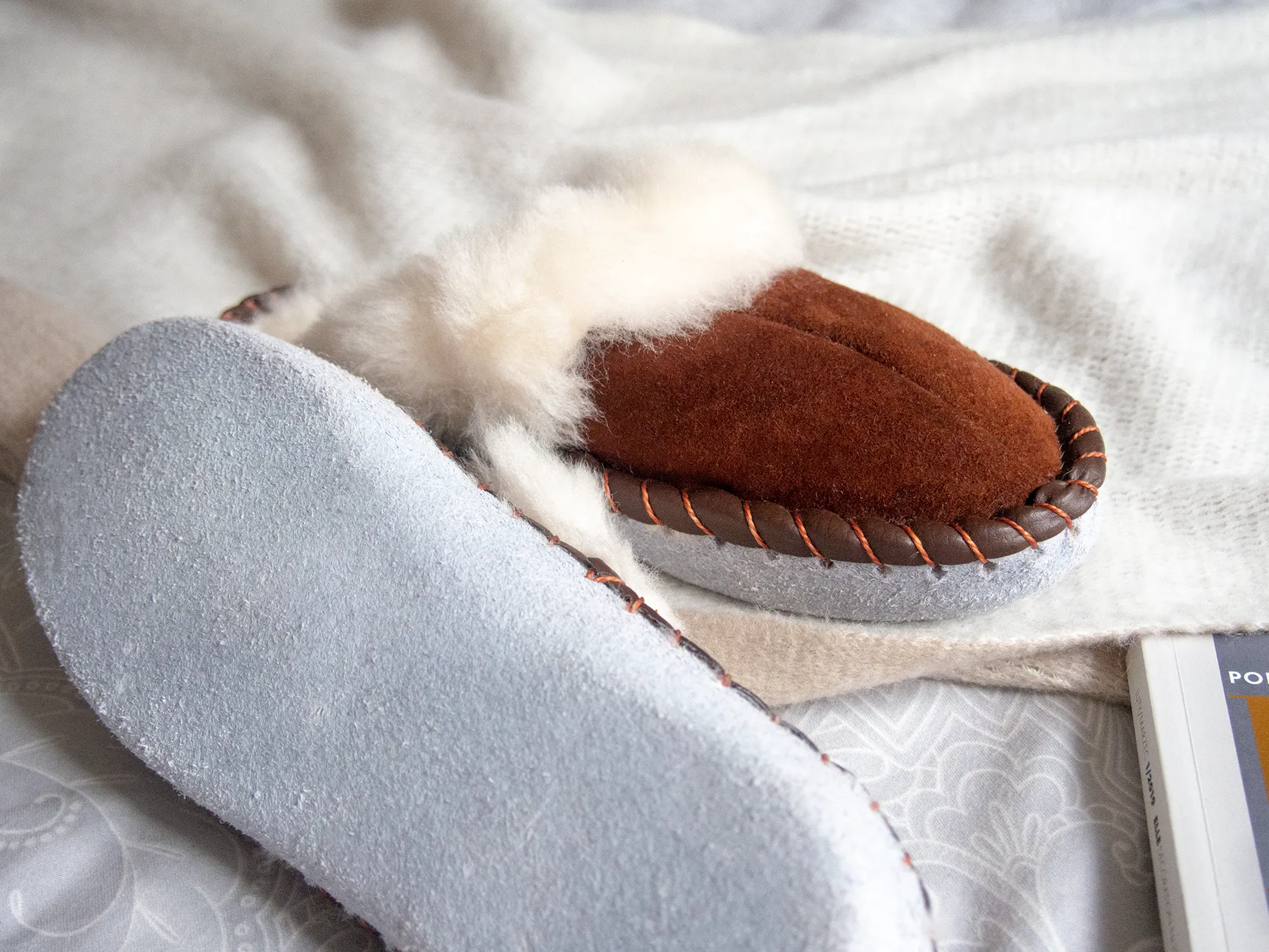 Brown Shearling Sheepskin Mules