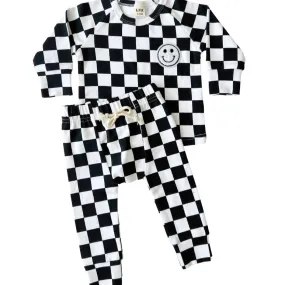 Checkered Smiley Lounge Set | Black EXCLUDED FROM BF