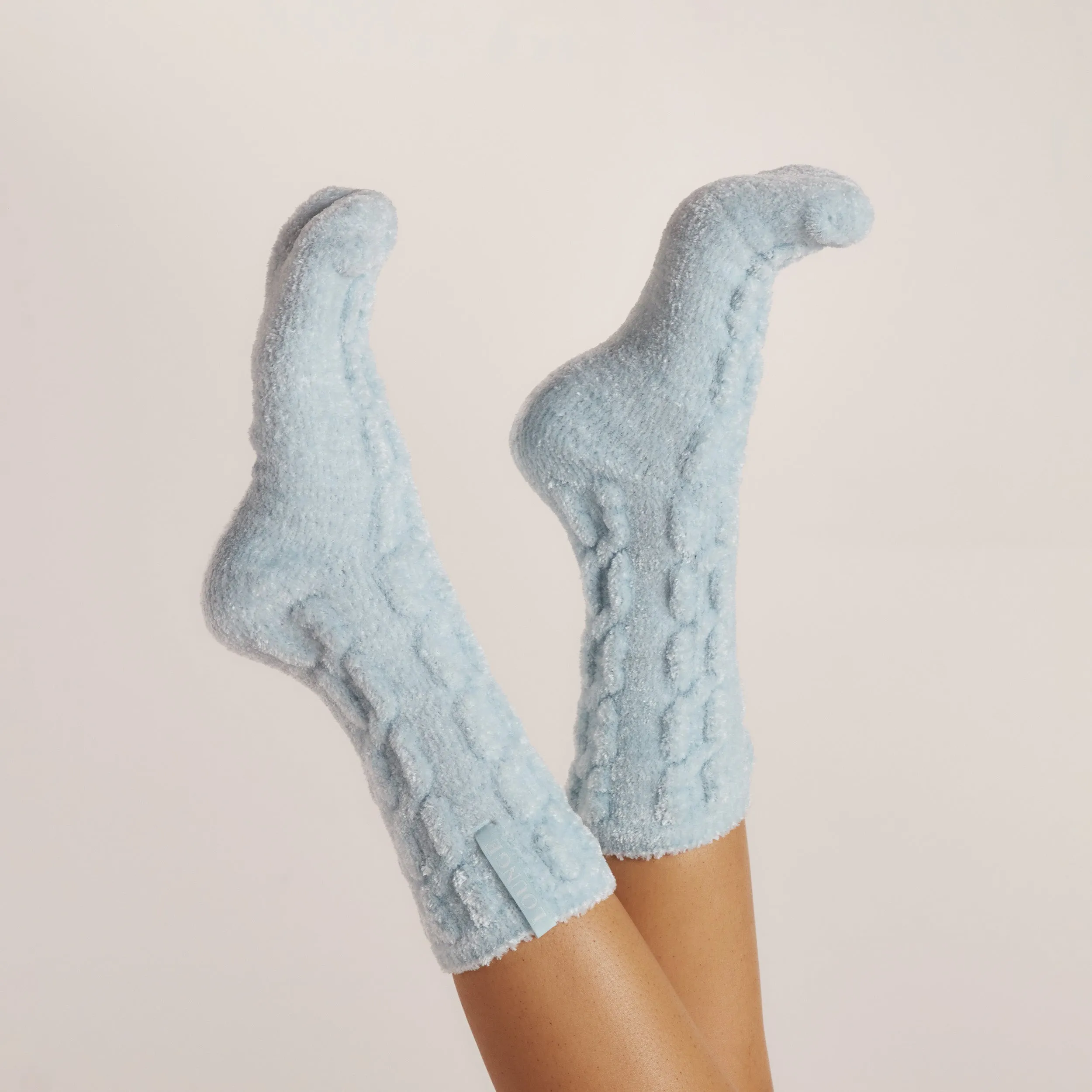 Chenille Knitted Socks - Blue