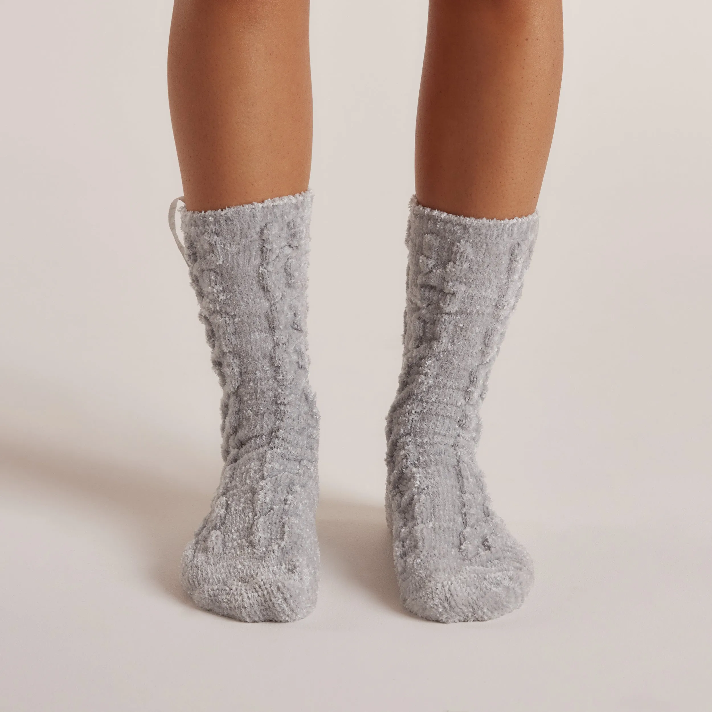 Chenille Knitted Socks - Frost