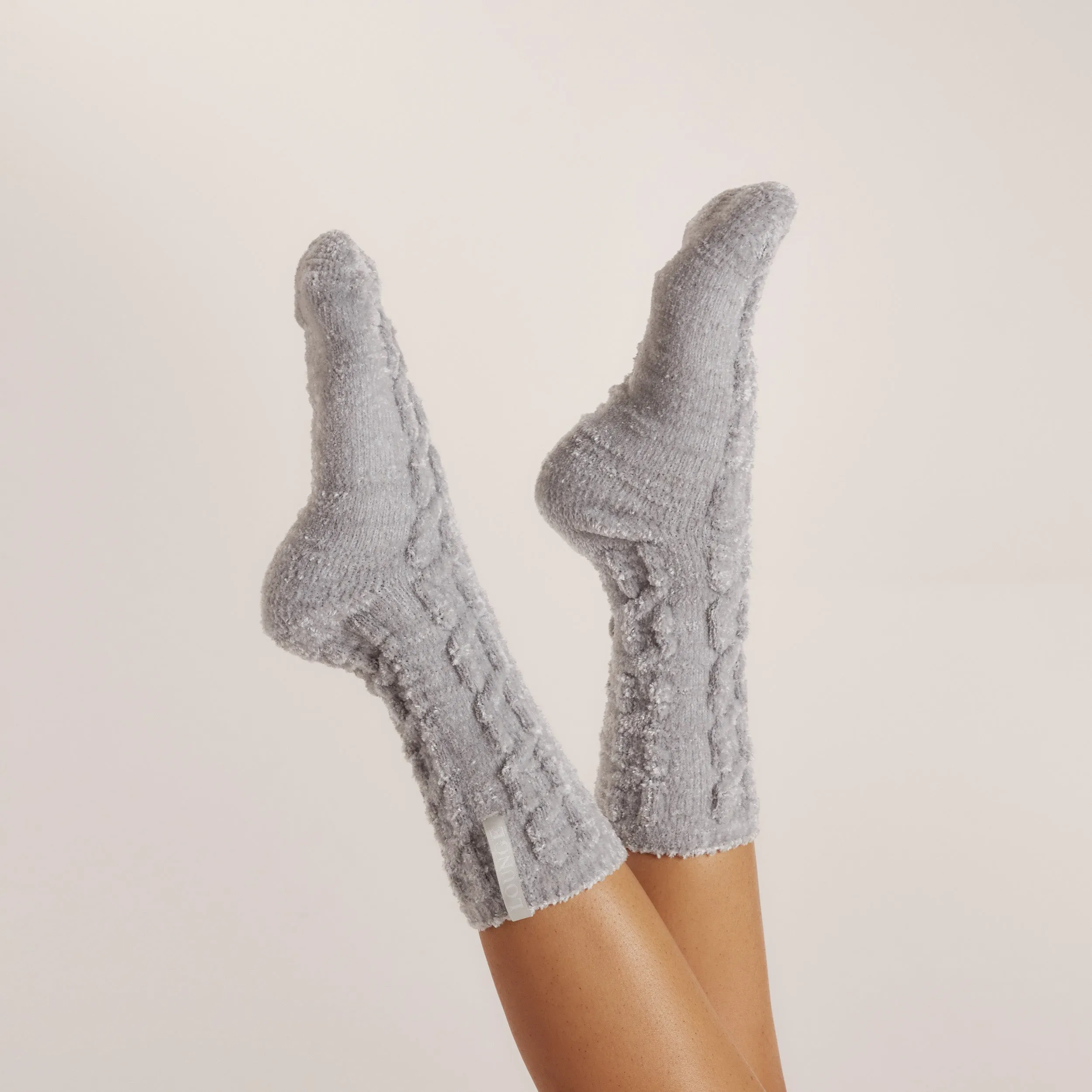 Chenille Knitted Socks - Frost