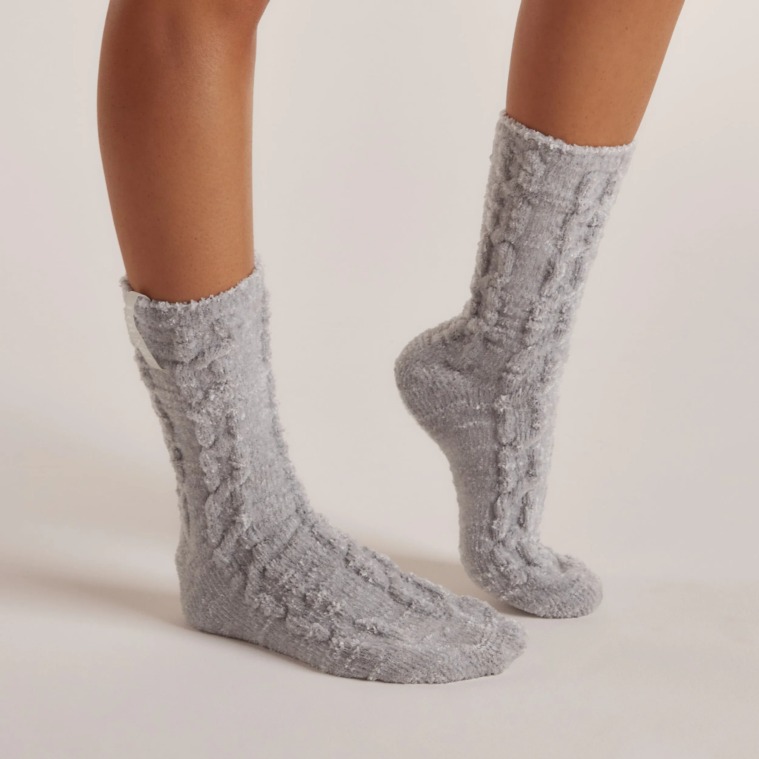 Chenille Knitted Socks - Frost