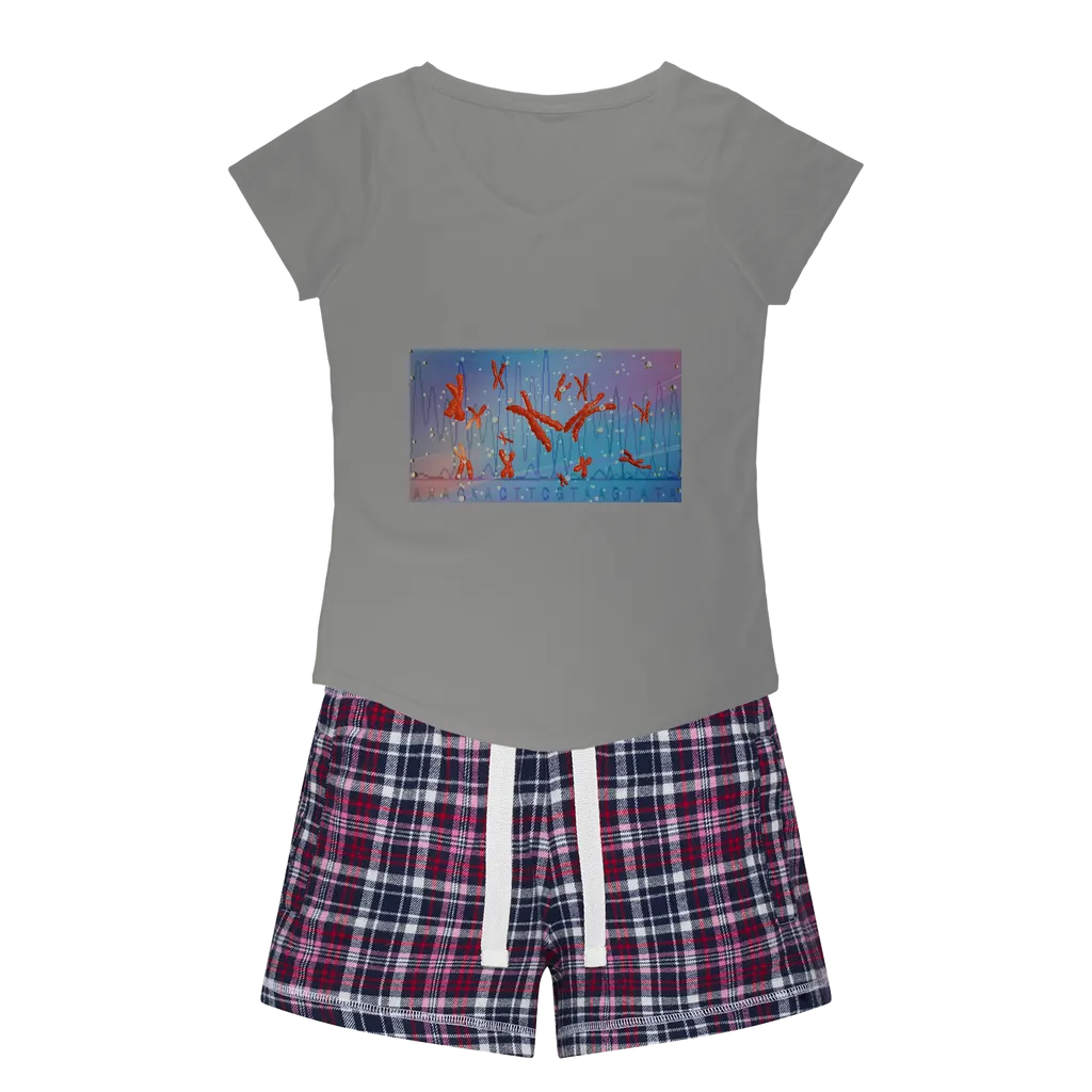 Chromosomes Women's Sleepy Tee and Flannel Short