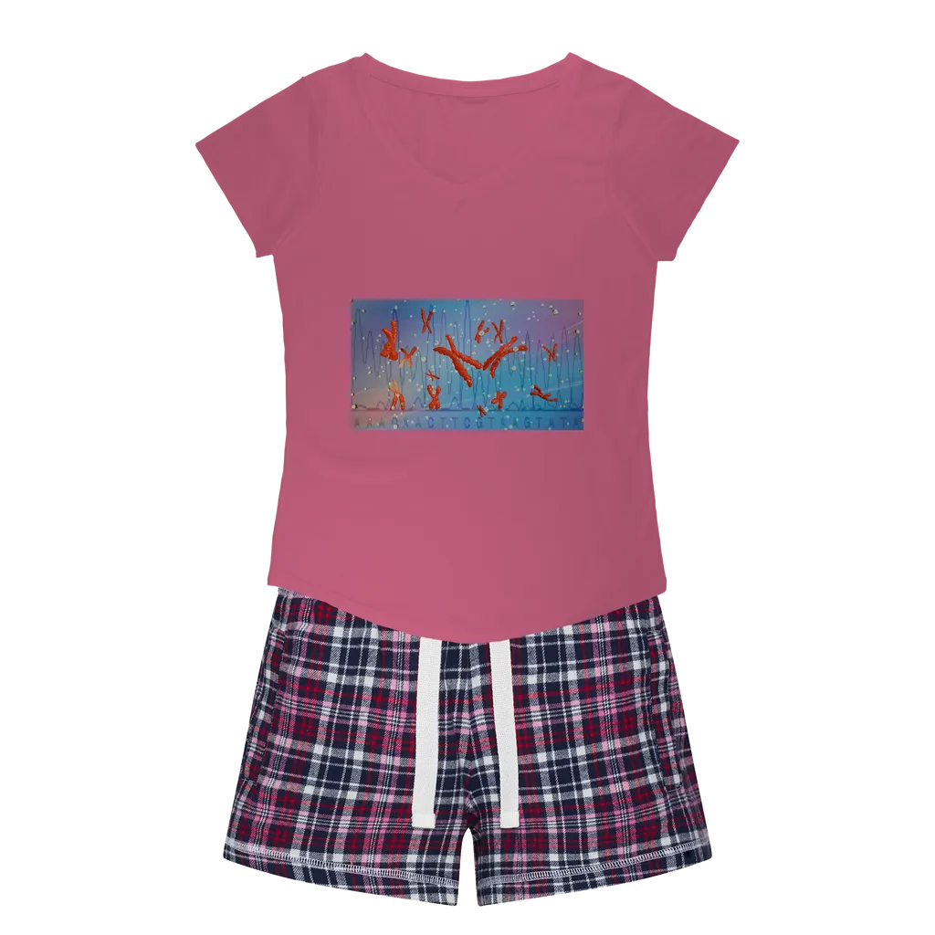 Chromosomes Women's Sleepy Tee and Flannel Short