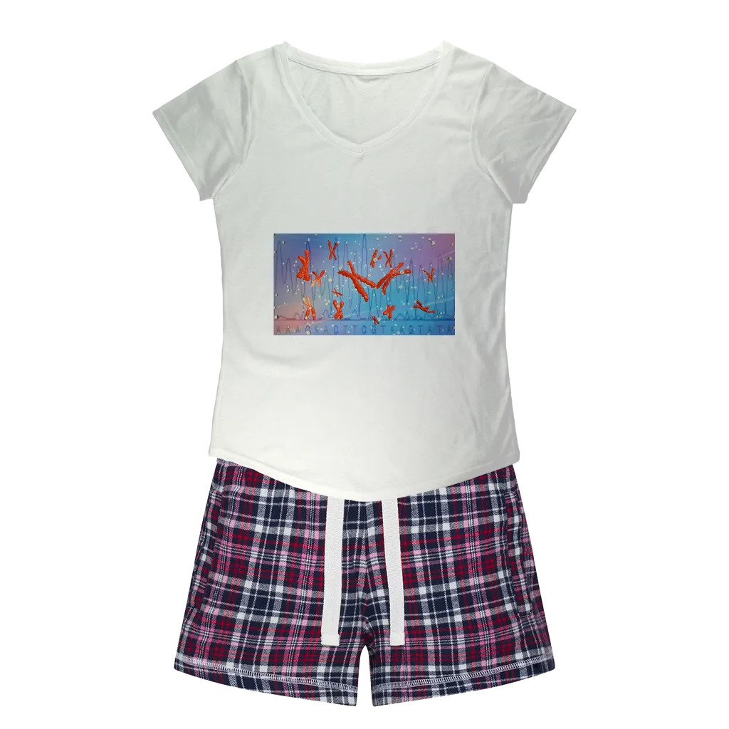 Chromosomes Women's Sleepy Tee and Flannel Short