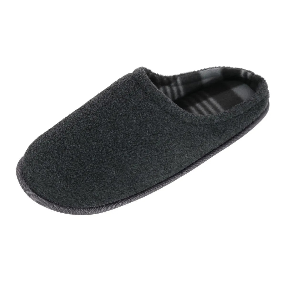 Clear Creek Men's Polar Fleece Plaid Scuff Slippers