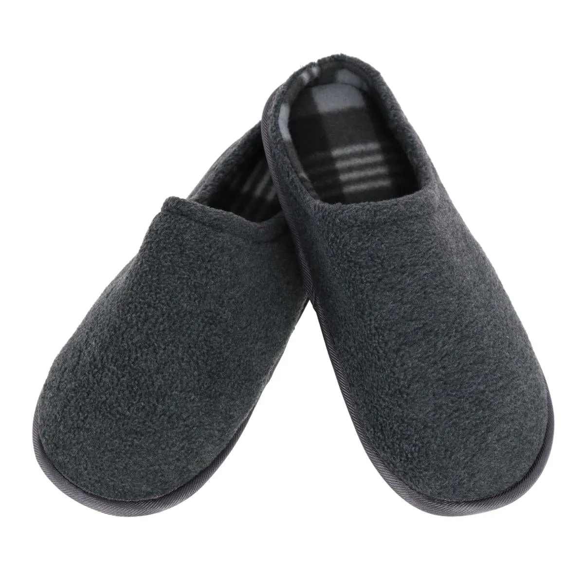 Clear Creek Men's Polar Fleece Plaid Scuff Slippers