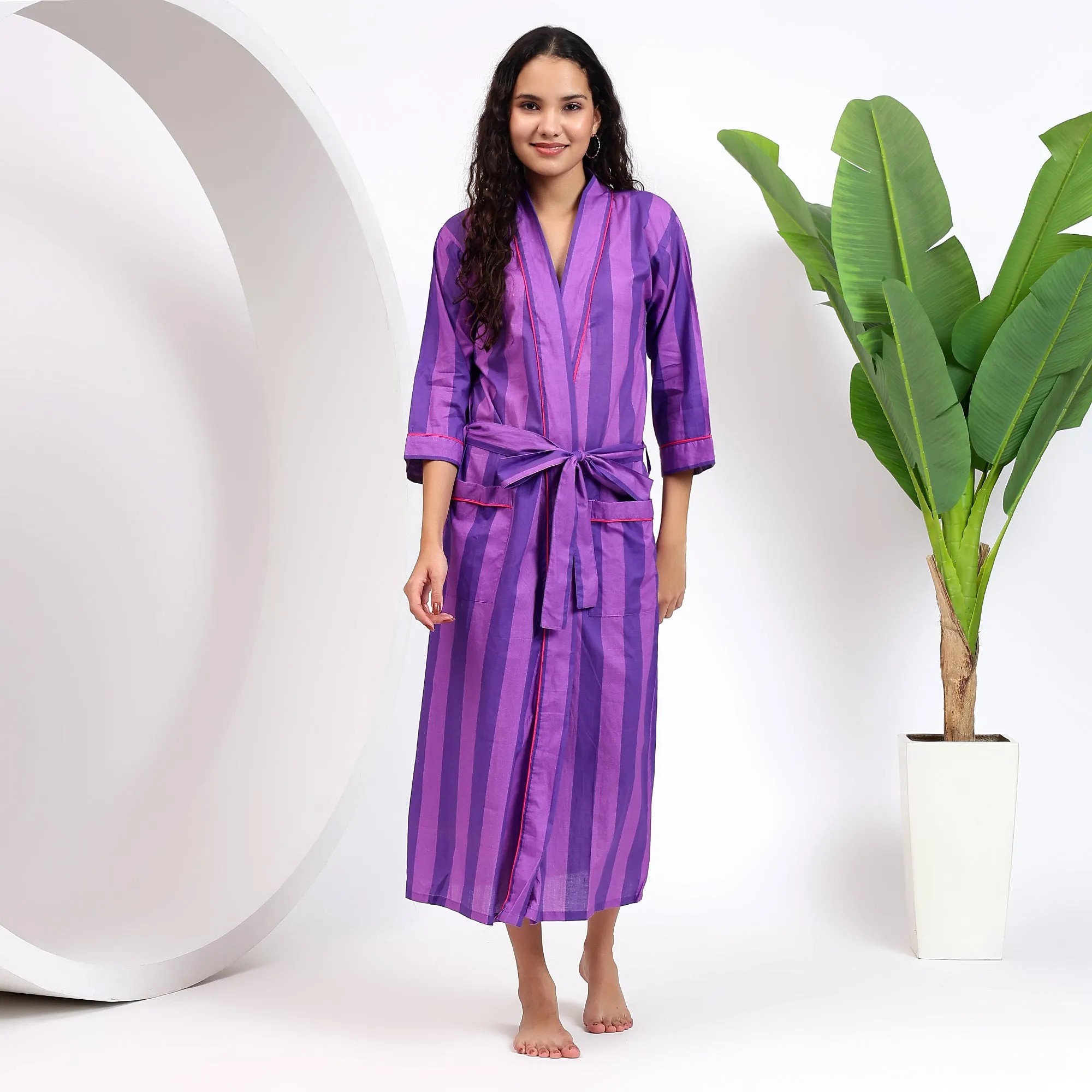 Cotton Blue Kimono Robes | Ideal for Relaxation and Style