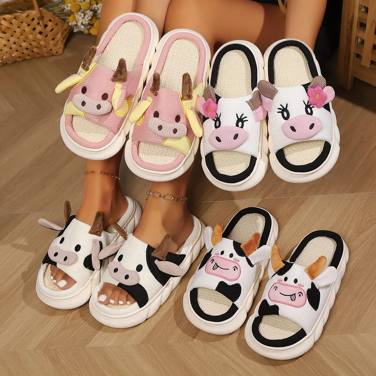 Cowzy Kawaii Slippers | Cute Cow Slippers