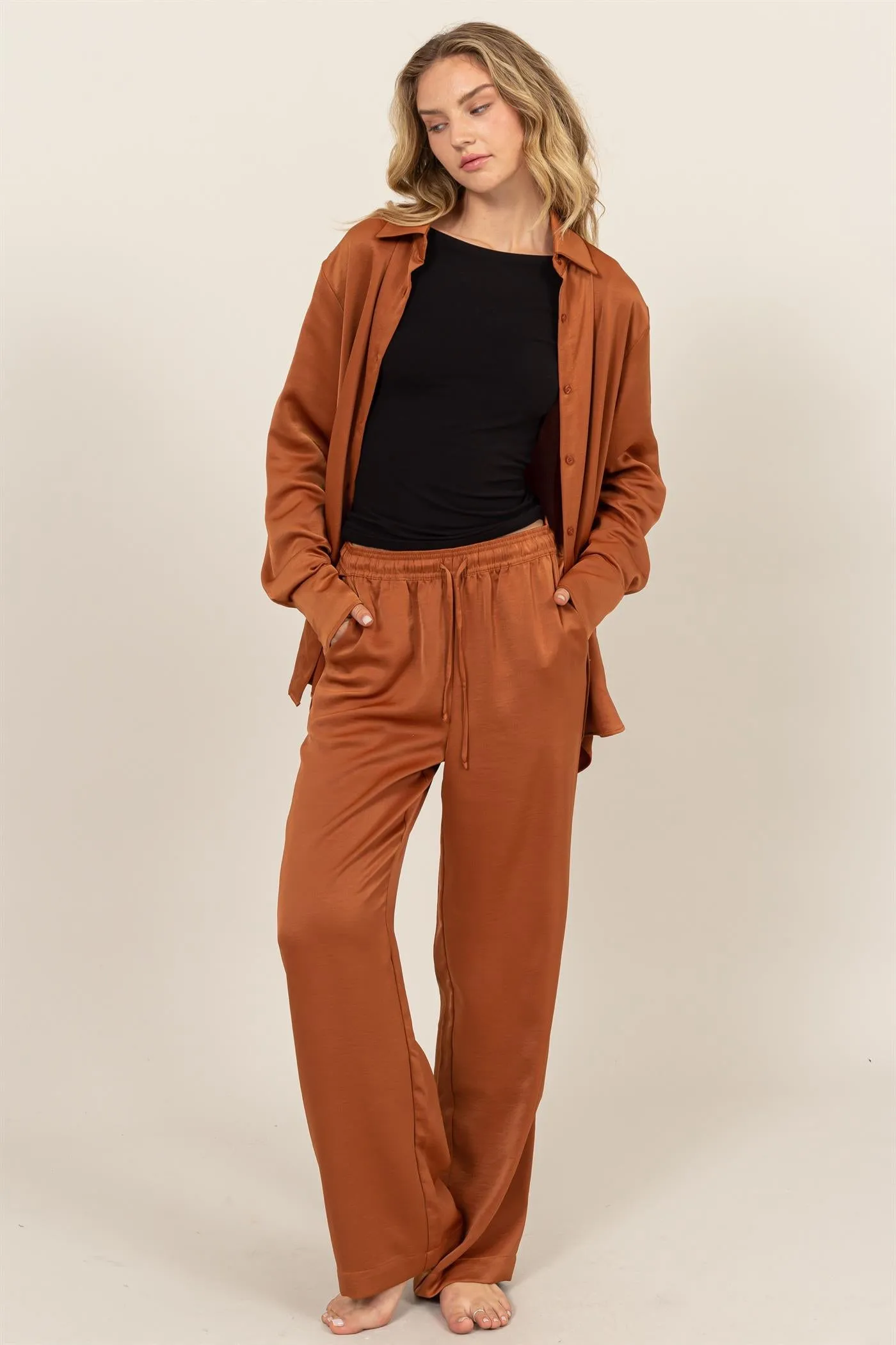 DZ24F305-RELAXED DRAWSTRING WAIST PANTS