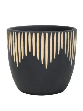 Edge Planter Black and Natural 17 cm