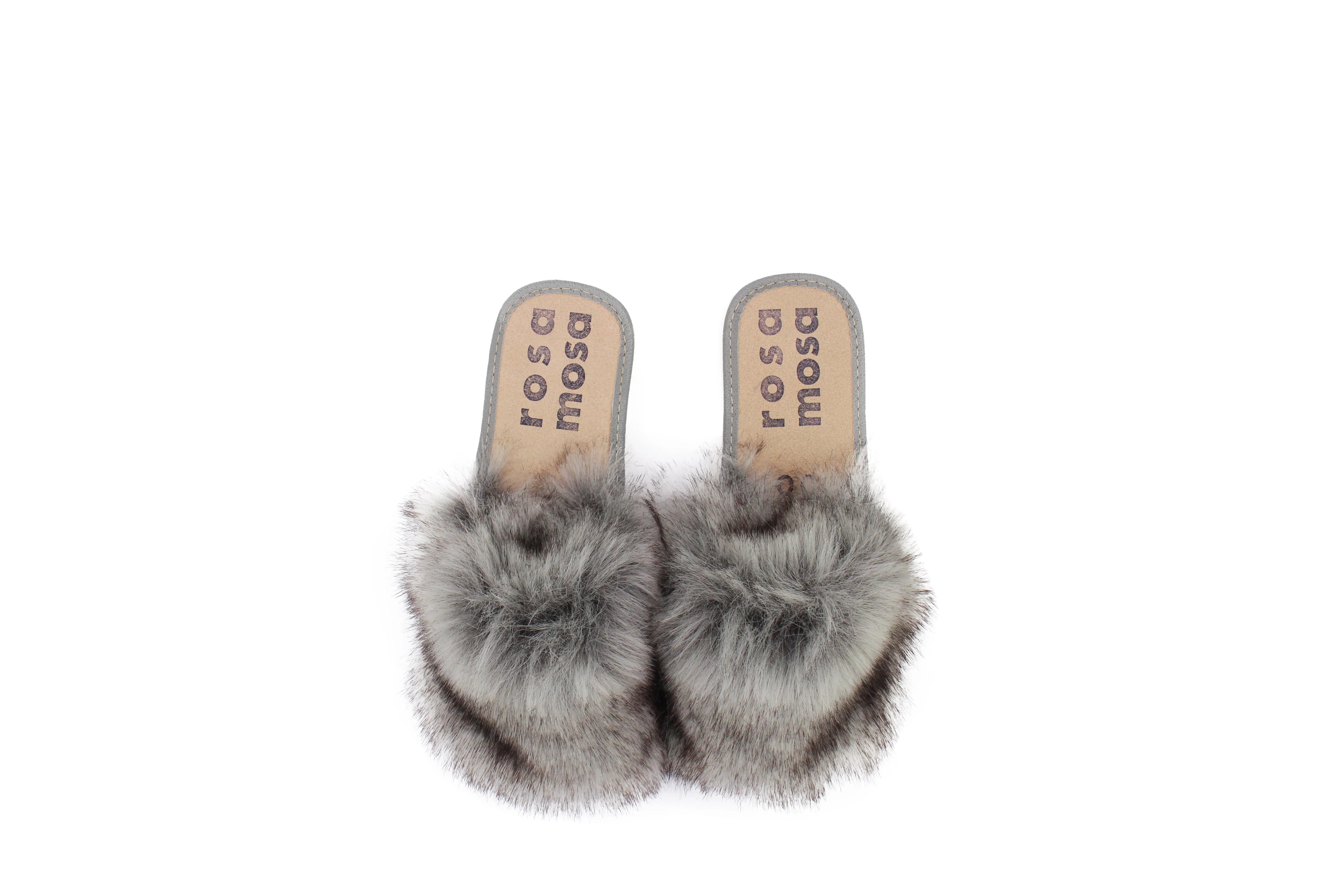 Faux fur SLIPPERS   Silver