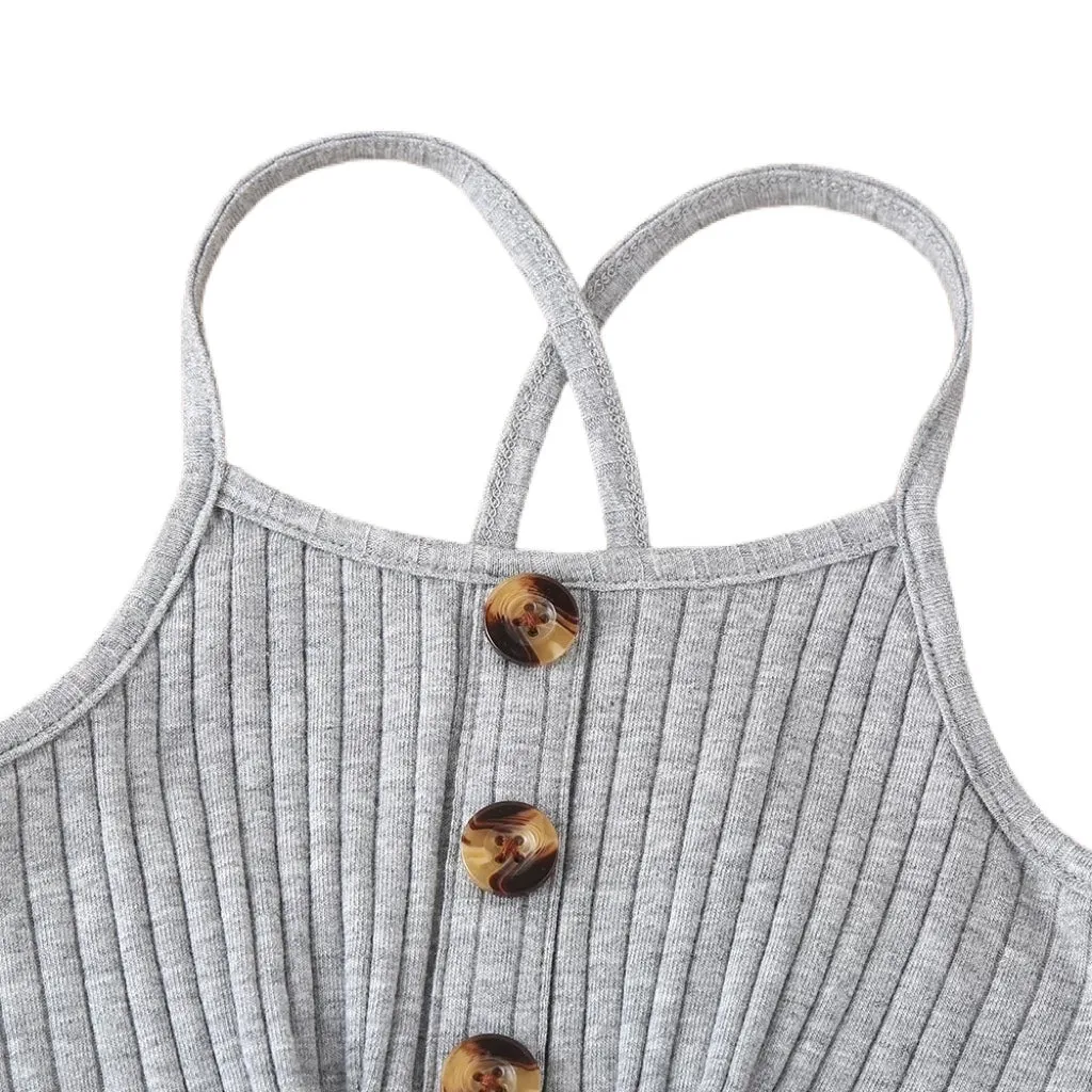 Grey ribbed knit set