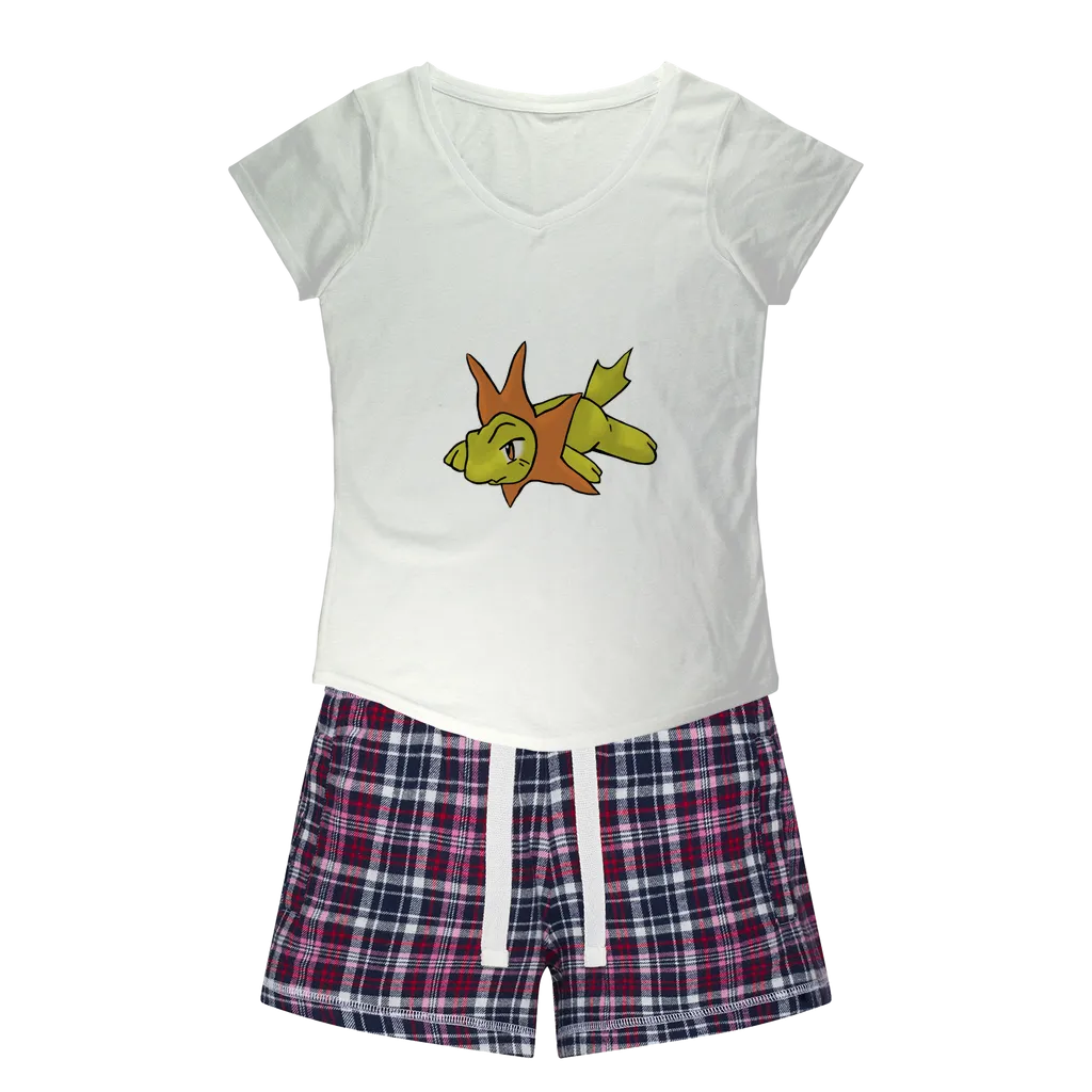 Hedghum Women's Sleepy Tee and Flannel Short