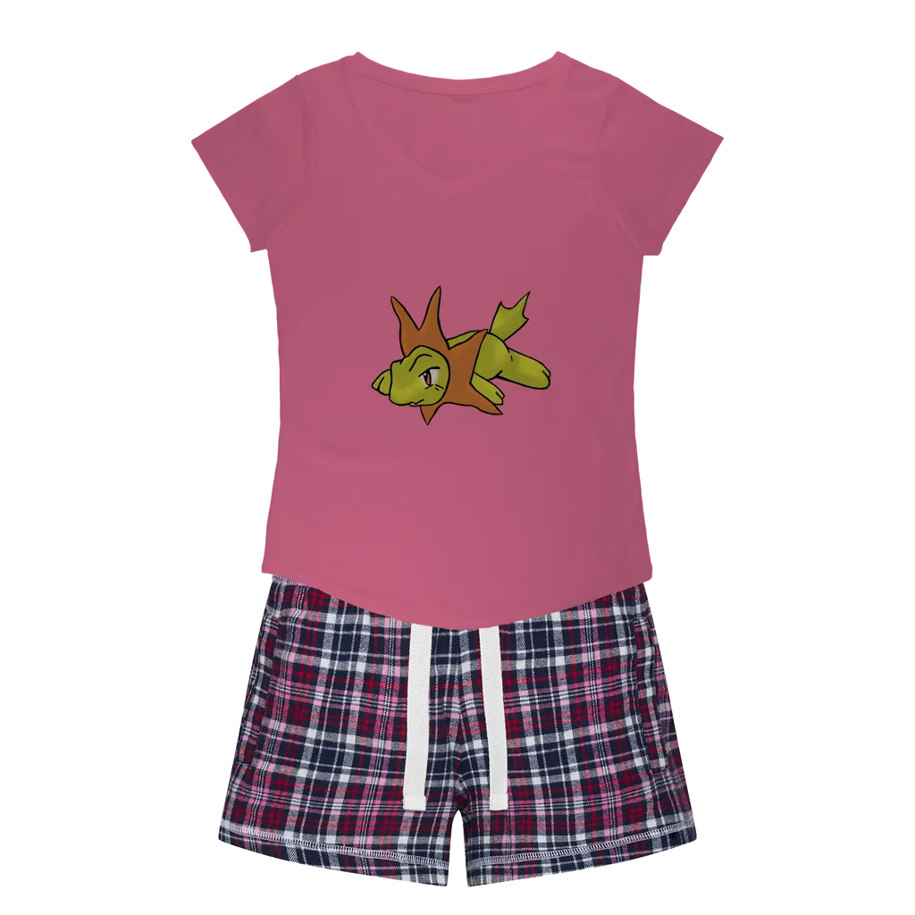 Hedghum Women's Sleepy Tee and Flannel Short