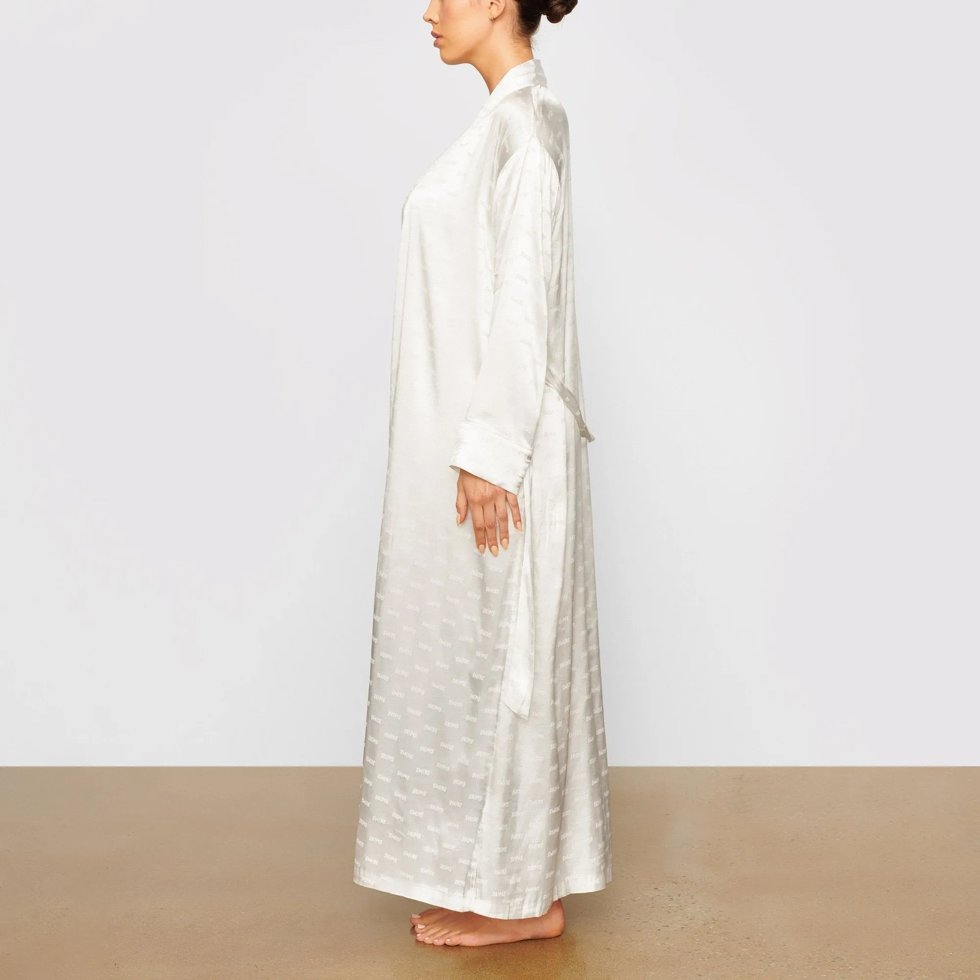 JACQUARD LONG ROBE | MARBLE