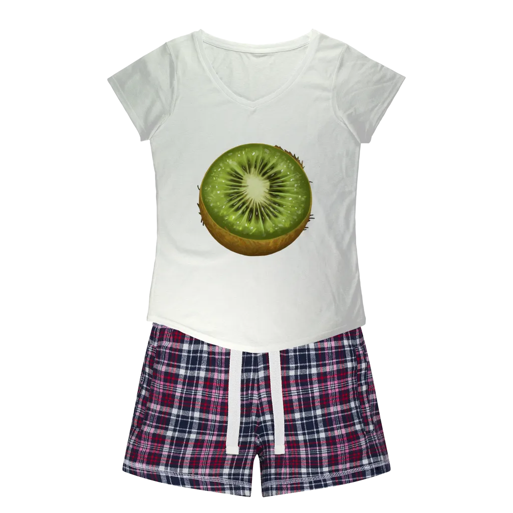 Kiwi Women's Sleepy Tee and Flannel Short