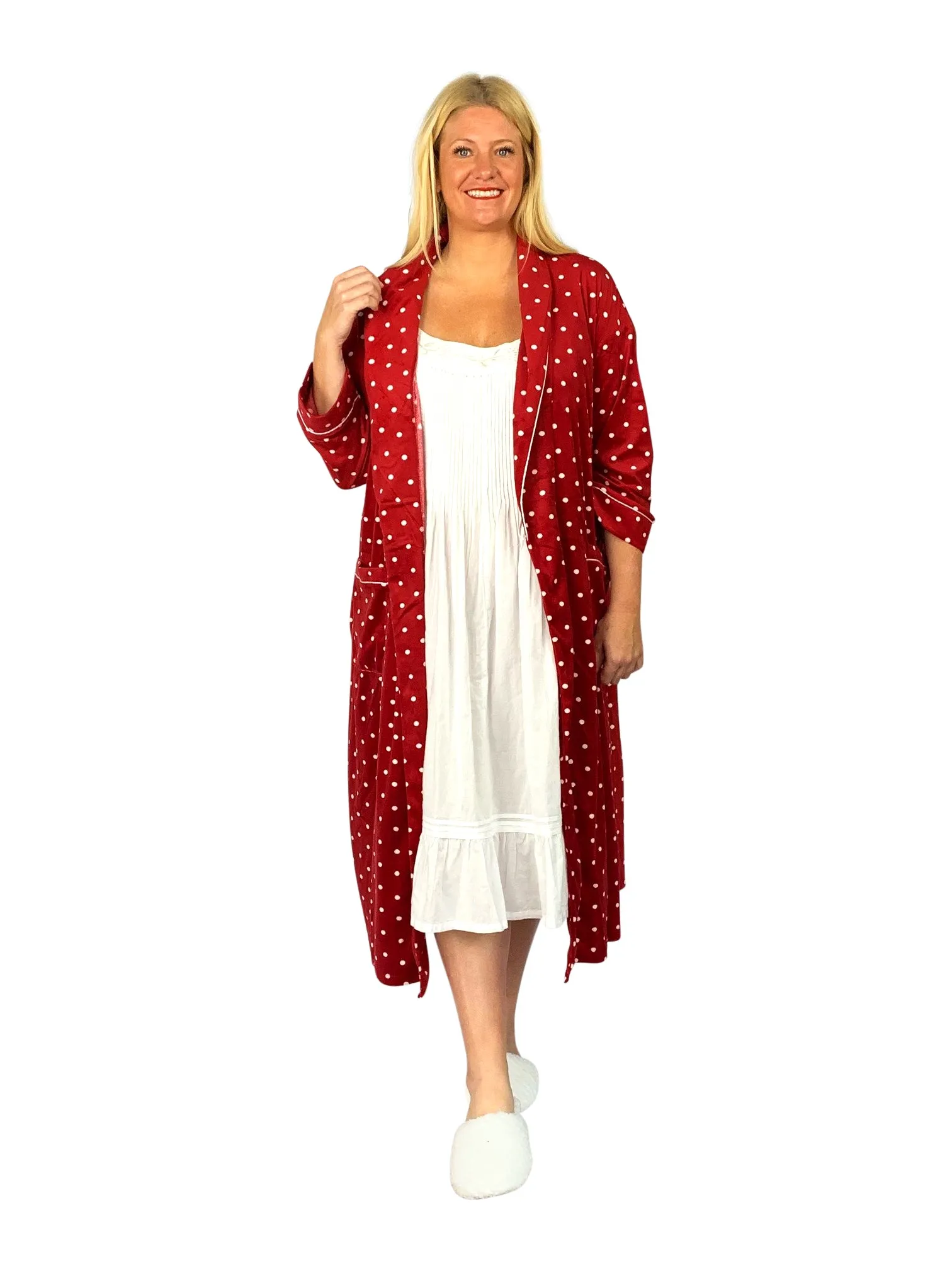 La Cera Plus Size Silky Sheered Minky Wrap Robe