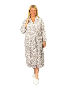 La Cera Plus Size Silky Sheered Minky Wrap Robe