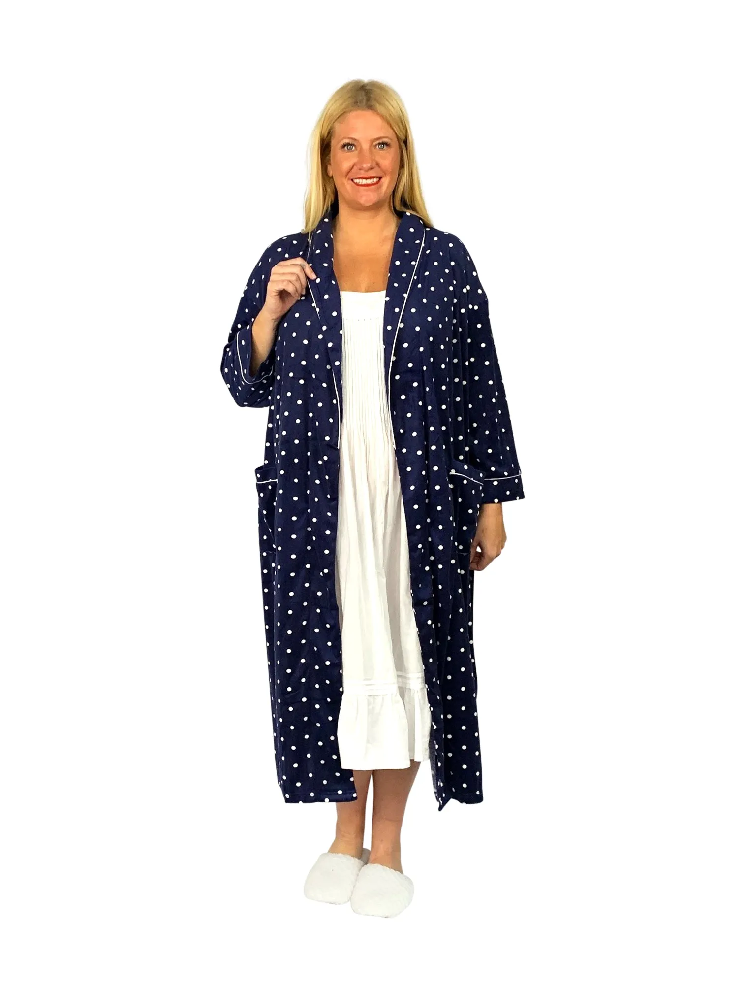 La Cera Plus Size Silky Sheered Minky Wrap Robe