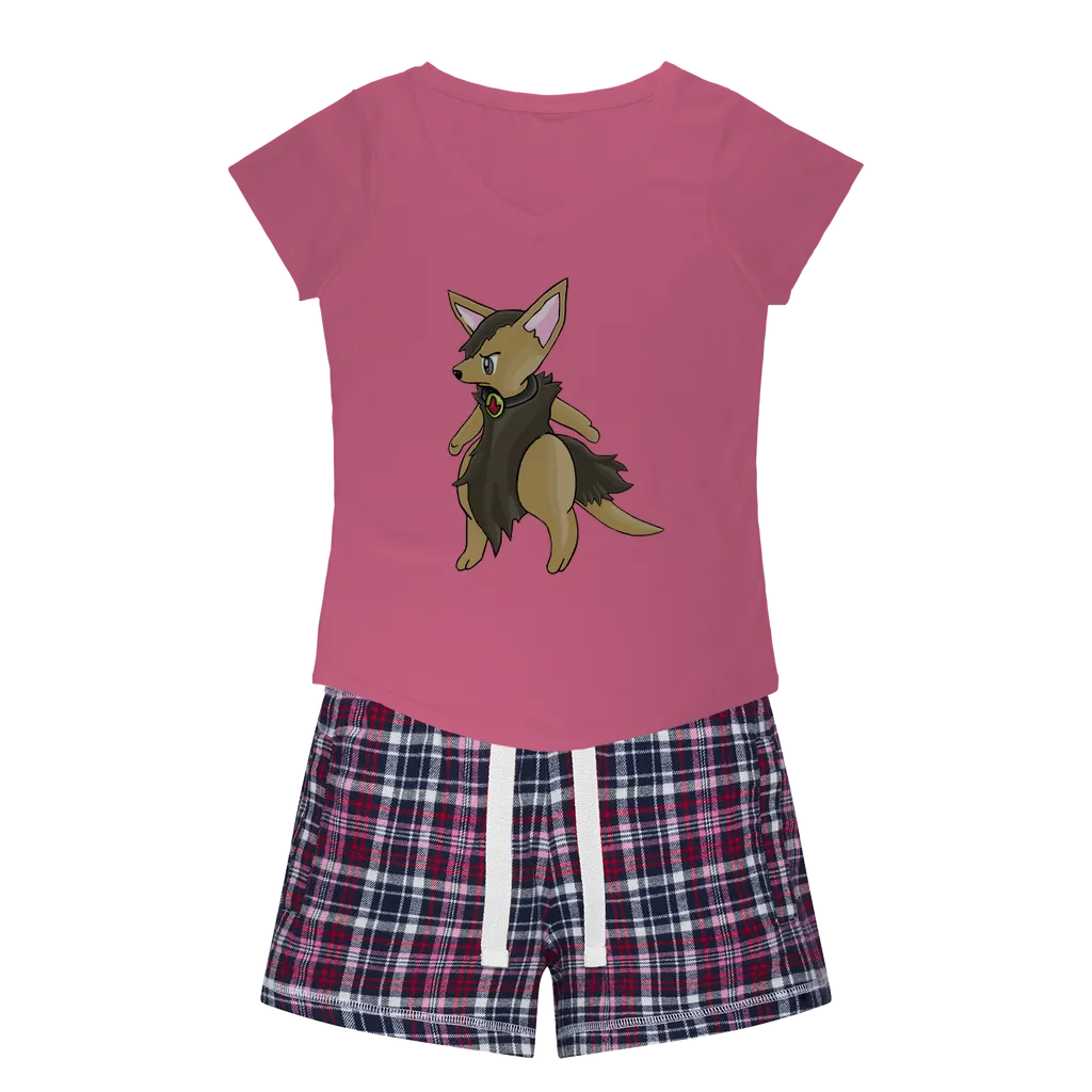 Layboy Women's Sleepy Tee and Flannel Short