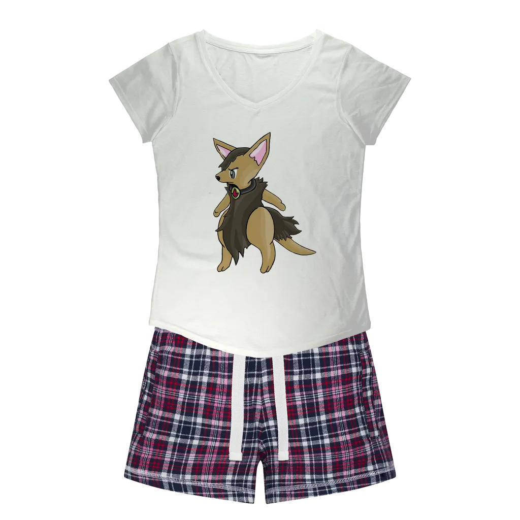 Layboy Women's Sleepy Tee and Flannel Short