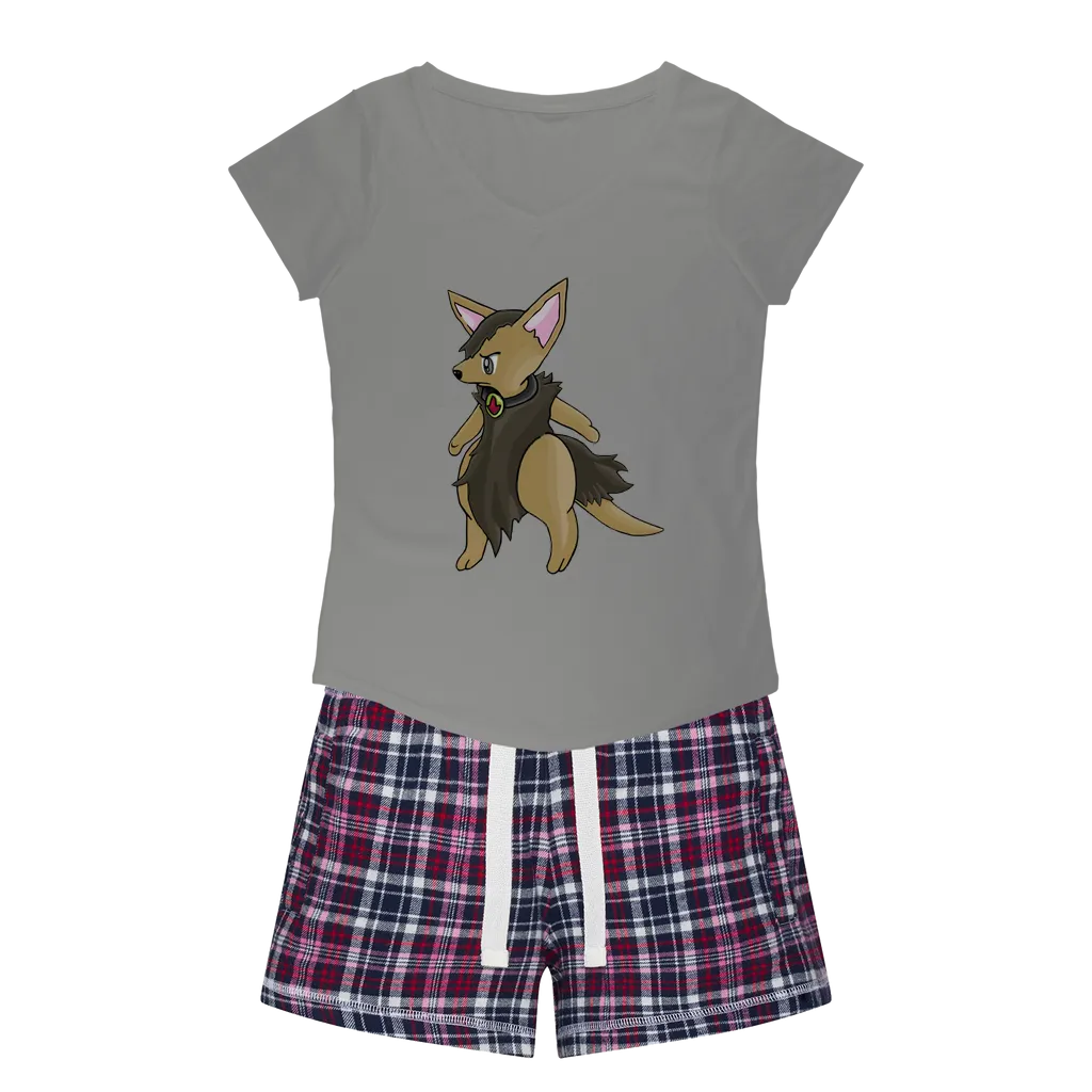 Layboy Women's Sleepy Tee and Flannel Short