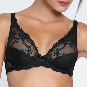 Lise Charmel 'Splendeur Soie' Black Silk Glam Push-Up Bra