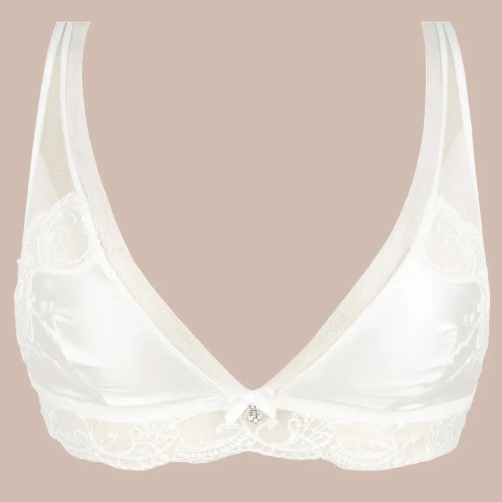 Lise Charmel 'Splendeur Soie' Ivory Silk Non-Wired Triangle Bra