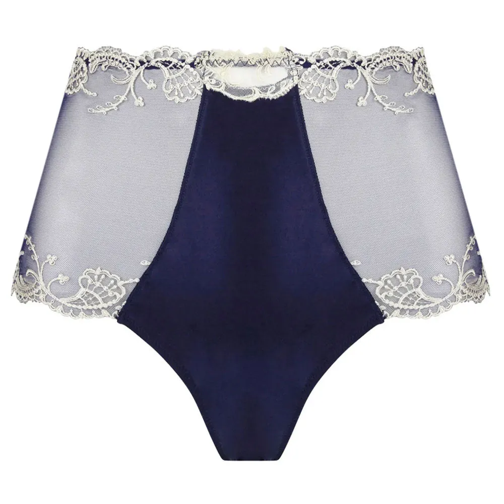 Lise Charmel 'Splendeur Soie' Navy Blue Silk High Waisted Shorty