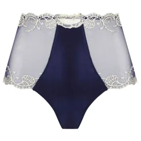 Lise Charmel 'Splendeur Soie' Navy Blue Silk High Waisted Shorty