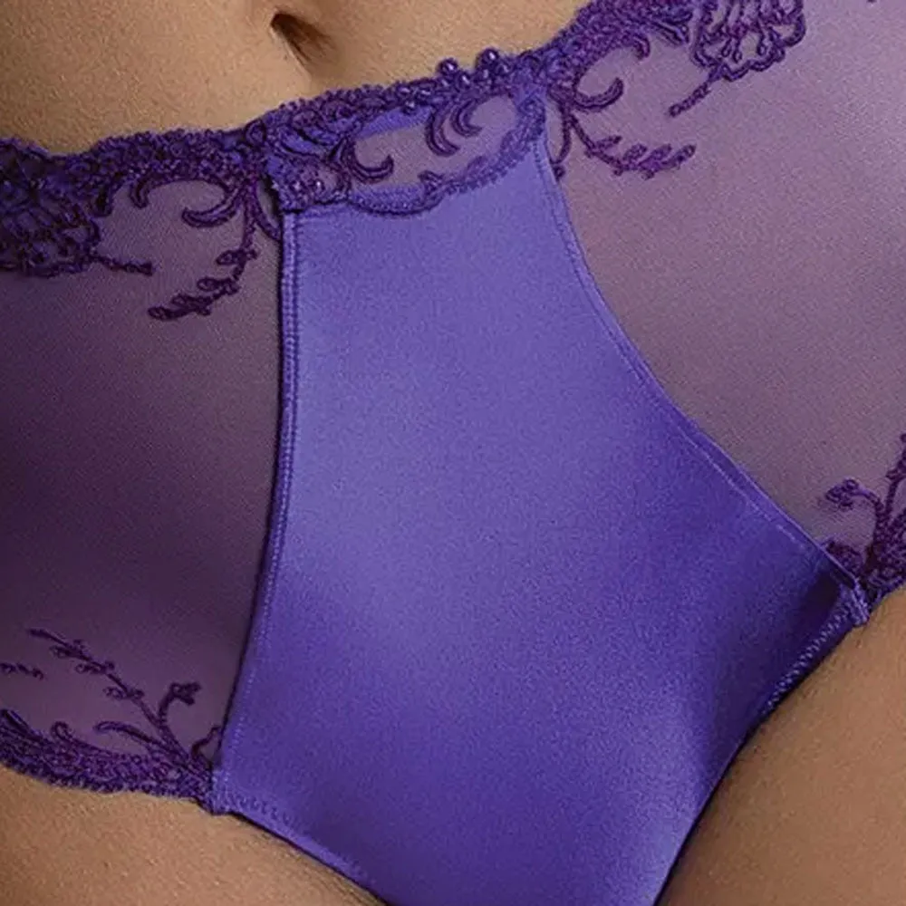 Lise Charmel 'Splendeur Soie' Violet Silk High-Waisted Shorty